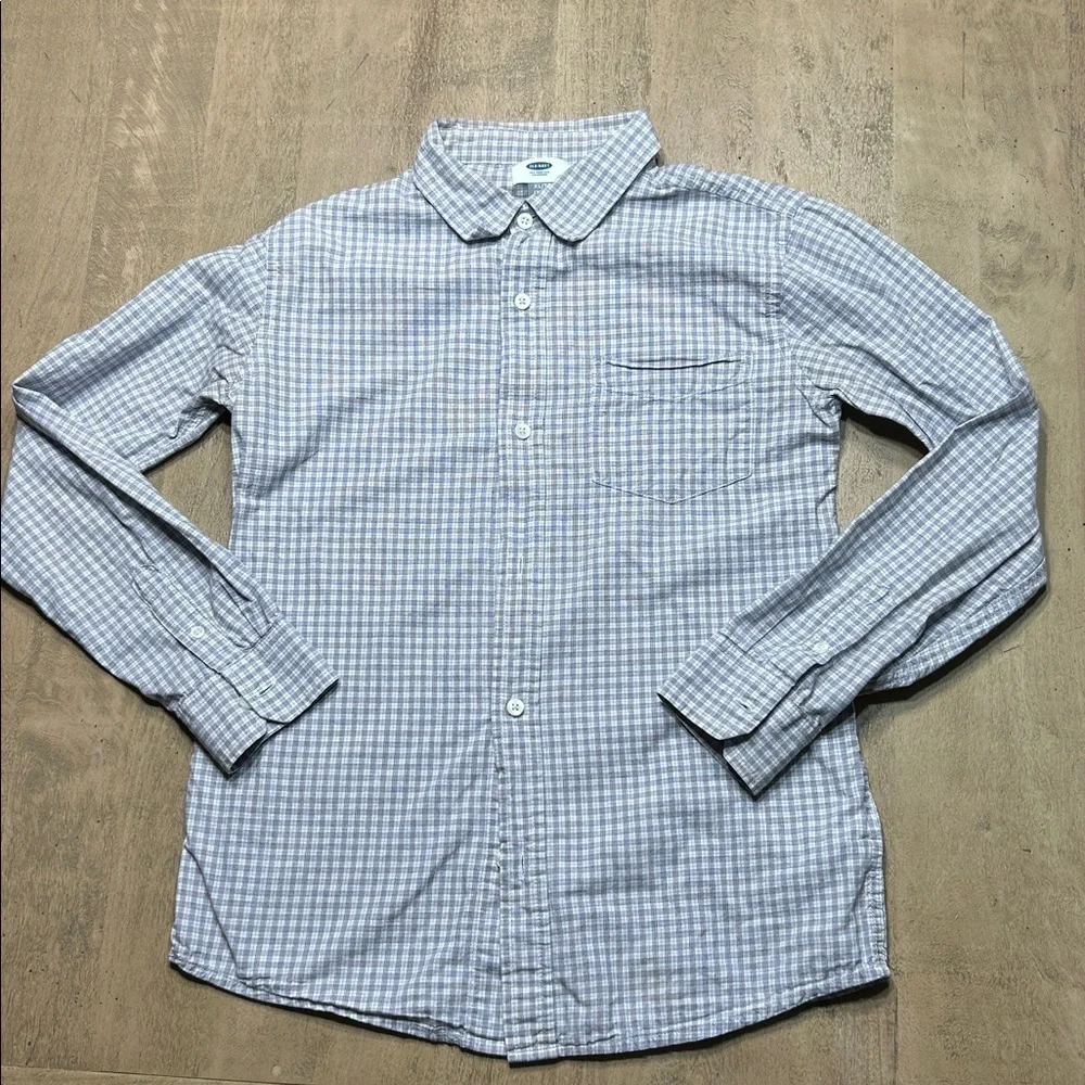 Old Navy Kids Button Down Shirts - Blue, White, Red Checkered